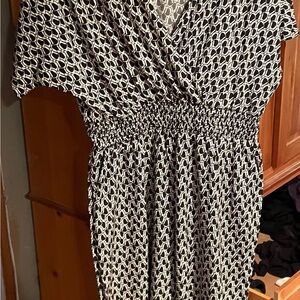 Elegant Black and White Patterned Dress